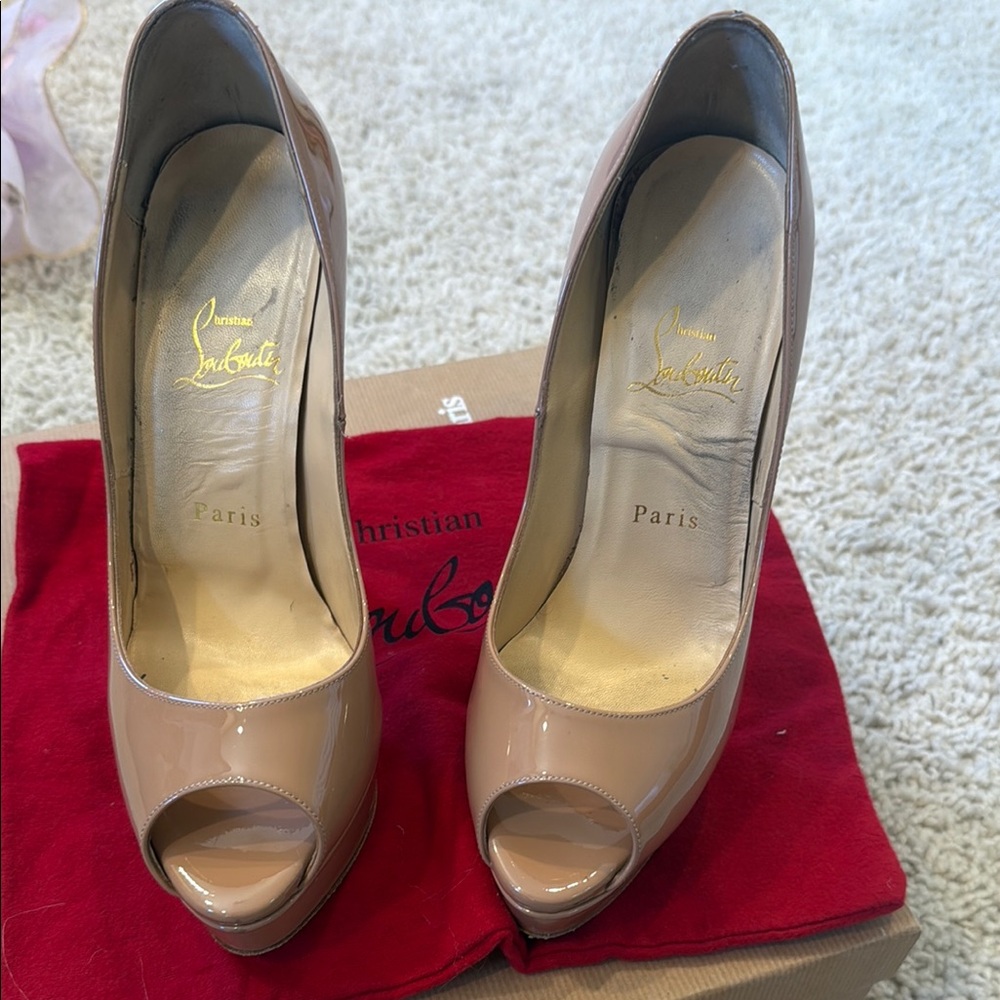 Christian Louboutin Tan Stiletto Heels